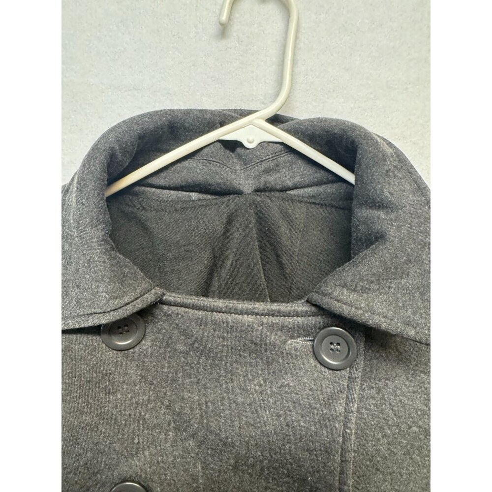 Jou Jou Womens Gray Double-Breasted Peacoat With Button Details Medium - Picture 4 of 8